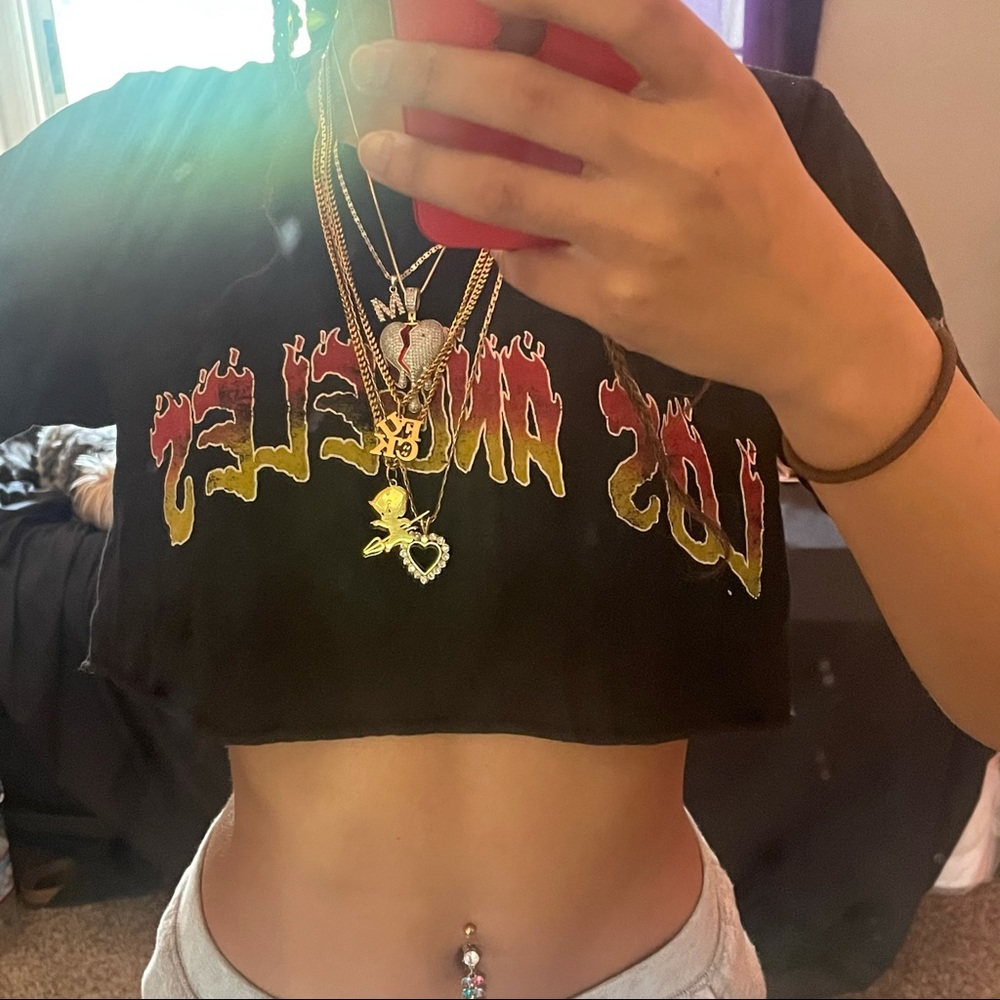 los angeles graphic crop top